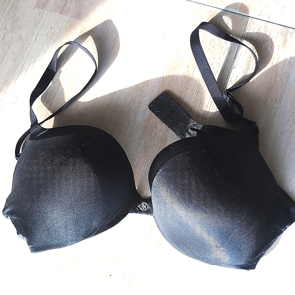 Victoria Secret bra, black, underwire, push up,34B - Picture 1 of 2